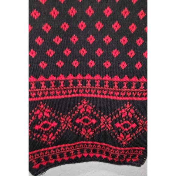 Vintage Klein By Aris Red & Black Knit Scarf Red Black Reversable - Picture 6 of 10